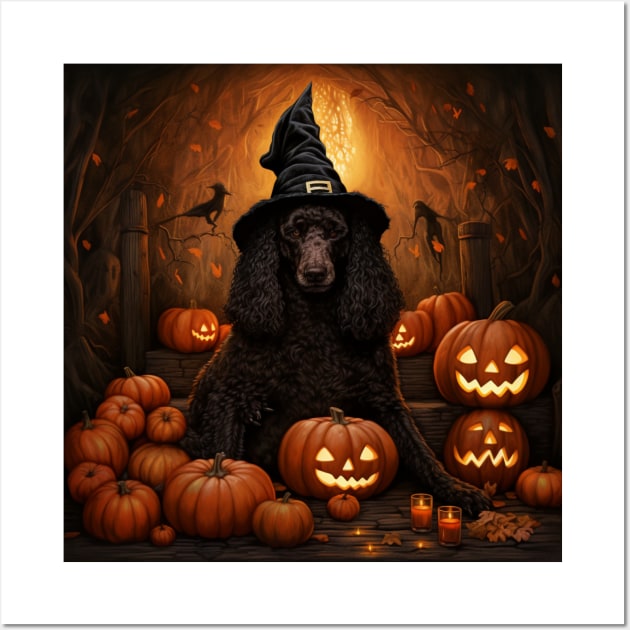 Irish Water Spaniel Halloween Wall Art by NatashaCuteShop